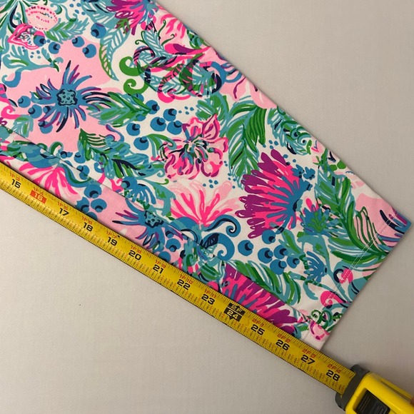 Lilly Pulitzer Jogger Pants Womens M Ocean Treasure Pink Blue Floral Stretch - Picture 8 of 8